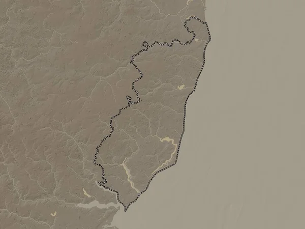 Восточный Саффолк Неметафорный Район Англии Великобритания Карта Высот Окрашенная Сепиевые — стоковое фото