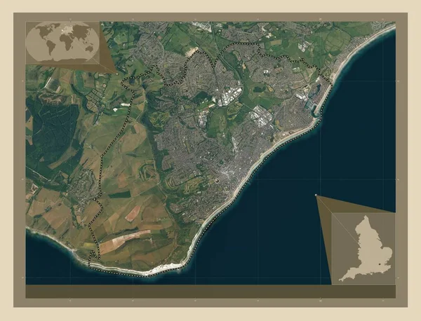 Eastbourne Englands Icke Storstadsdistrikt Storbritannien Högupplöst Satellitkarta Platser För Större — Stockfoto