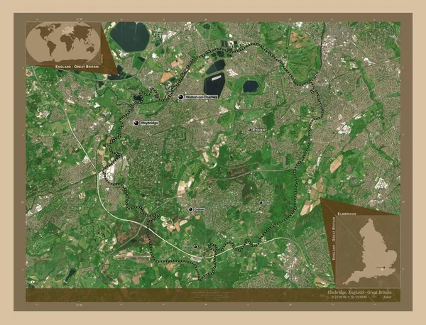 Elmbridge Distrito Metropolitano Inglaterra Gran Bretaña Mapa Satelital Baja Resolución —  Fotos de Stock