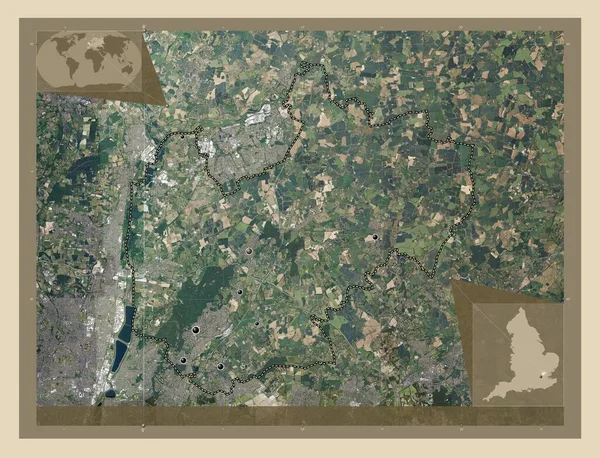 Epping Forest Niemetropolitalna Dzielnica Anglii Wielka Brytania Mapa Satelity Wysokiej — Zdjęcie stockowe