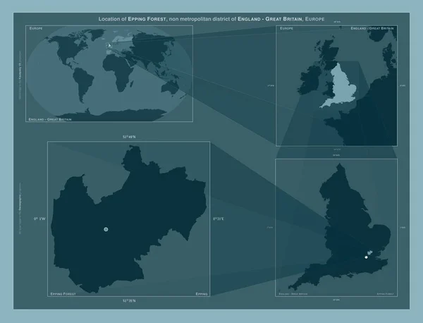 Эппинг Форест Необитаемый Район Англии Великобритания Диаграмма Показывающая Расположение Региона — стоковое фото