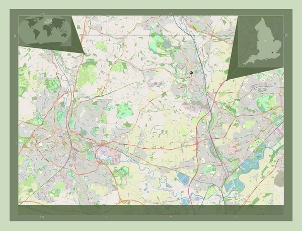 Erewash Distretto Non Metropolitano Dell Inghilterra Gran Bretagna Mappa Stradale — Foto Stock