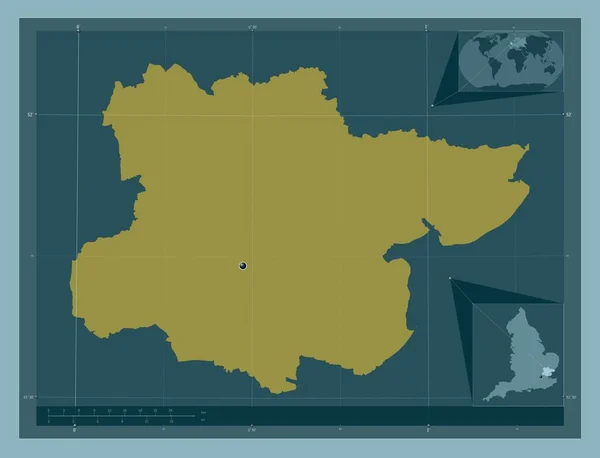 イギリスの行政郡 エセックス イギリス しっかりした色の形 コーナー補助位置図 — ストック写真