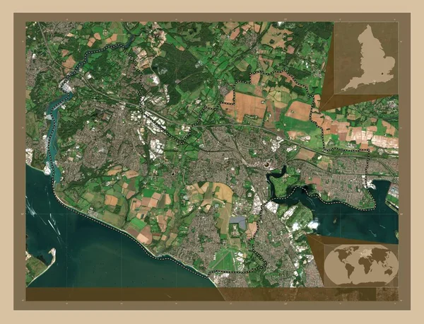 Fareham Distretto Non Metropolitano Dell Inghilterra Gran Bretagna Mappa Satellitare — Foto Stock
