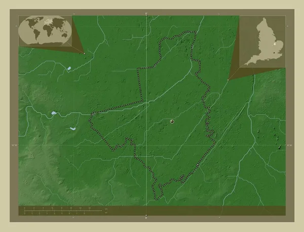 Фенлэнд Необитаемый Район Англии Великобритания Карта Высоты Окрашенная Вики Стиле — стоковое фото