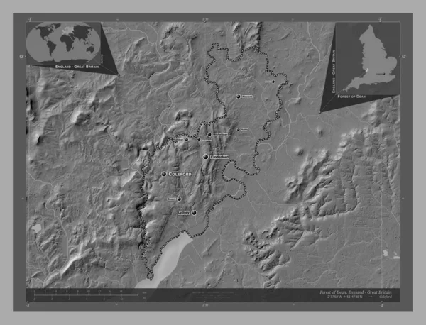 Лес Дина Неметаморфозный Район Англии Великобритания Карта Рельефа Билевела Озерами — стоковое фото