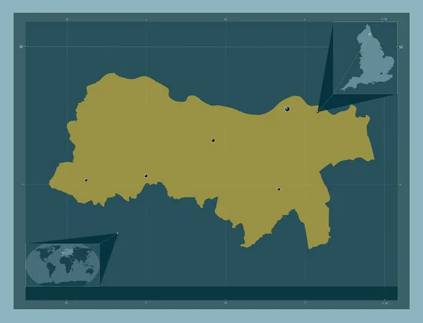 イギリスの統一的権威であるゲーツヘッド 英語版 イギリス しっかりした色の形 地域の主要都市の場所 コーナー補助位置図 — ストック写真