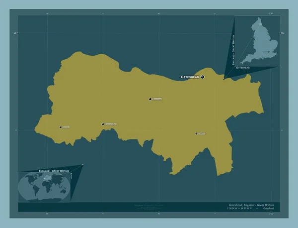 Gateshead Einheitliche Autorität Von England Großbritannien Einfarbige Form Orte Und — Stockfoto