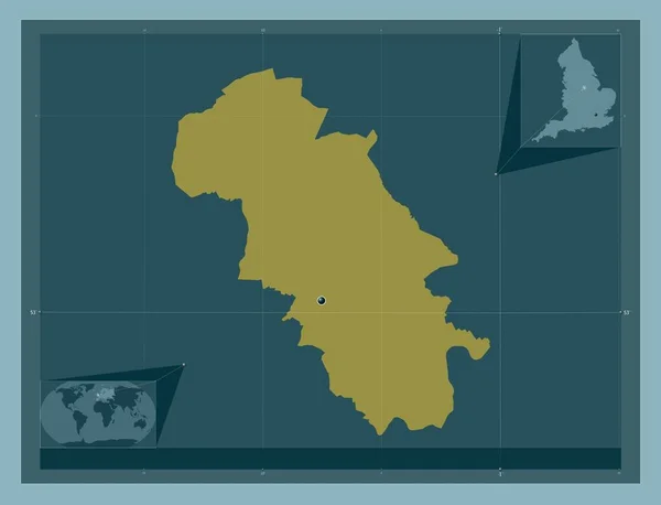 Gedling Μητροπολιτική Περιφέρεια Αγγλίας Μεγάλης Βρετανίας Ατόφιο Χρώμα Γωνιακοί Χάρτες — Φωτογραφία Αρχείου