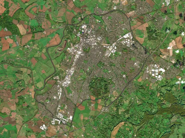 Gloucester Distrito Metropolitano Inglaterra Gran Bretaña Mapa Satelital Baja Resolución —  Fotos de Stock