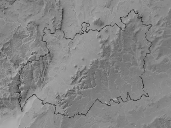 イギリスの行政郡グロスターシャー Gloucestershire イギリス 湖や川とグレースケール標高マップ — ストック写真