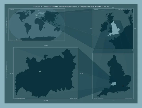 Глостершир Адміністративний Округ Англії Велика Британія Діаграма Показує Розташування Регіону — стокове фото