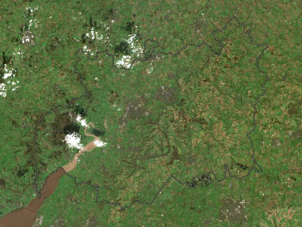 Gloucestershire, administrative county of England - Great Britain. Low resolution satellite map