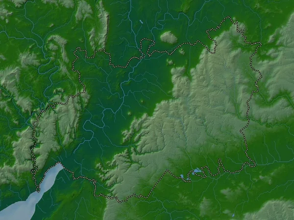 Глостершир Административное Графство Англия Великобритания Цветная Карта Высот Озерами Реками — стоковое фото