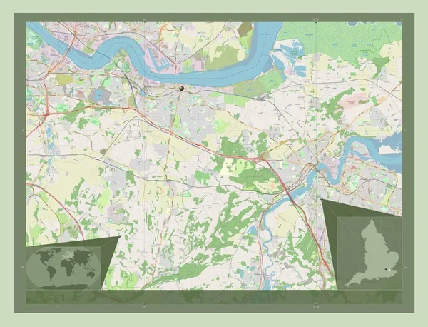 Gravesham Distretto Non Metropolitano Dell Inghilterra Gran Bretagna Mappa Stradale — Foto Stock