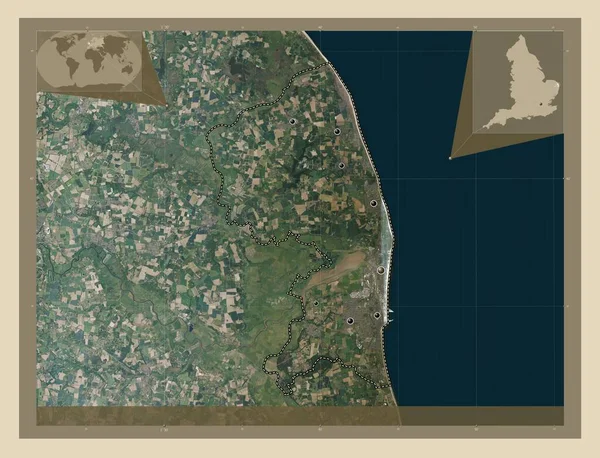 Velký Yarmouth Nemetropolitní Okres Anglie Velká Británie Satelitní Mapa Vysokým — Stock fotografie