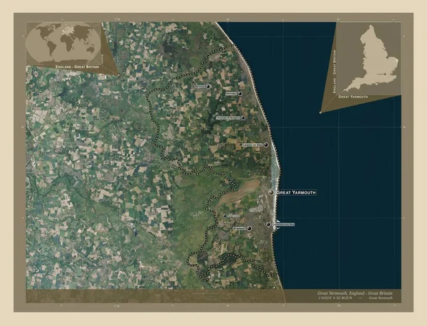 Great Yarmouth District Non Métropolitain Angleterre Grande Bretagne Carte Satellite — Photo