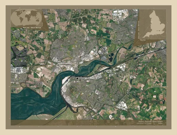 Halton Autoridad Unitaria Inglaterra Gran Bretaña Mapa Satelital Alta Resolución —  Fotos de Stock