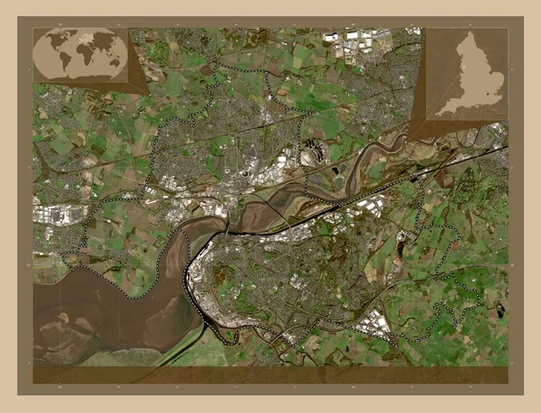 Halton Autorità Unitaria Dell Inghilterra Gran Bretagna Mappa Satellitare Bassa — Foto Stock