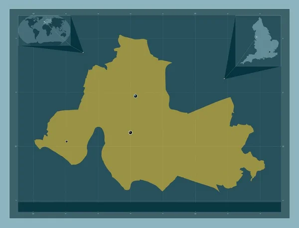 哈尔顿 英格兰的统一权威 大不列颠 固体的颜色形状 该区域主要城市的所在地点 角辅助位置图 — 图库照片