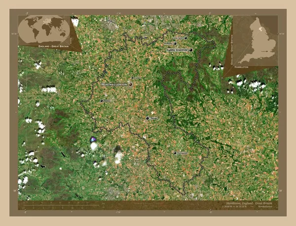 Hambleton Distrito Não Metropolitano Inglaterra Grã Bretanha Mapa Satélite Baixa — Fotografia de Stock