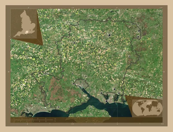 Hampshire Διοικητική Περιφέρεια Αγγλίας Μεγάλης Βρετανίας Δορυφορικός Χάρτης Χαμηλής Ανάλυσης — Φωτογραφία Αρχείου