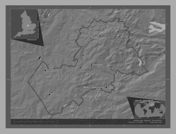 Harborough District Non Métropolitain Angleterre Grande Bretagne Carte Altitude Bilevel — Photo