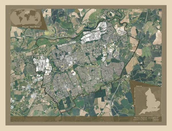 Harlow Non Metropolitní Okres Anglie Velká Británie Satelitní Mapa Vysokým — Stock fotografie