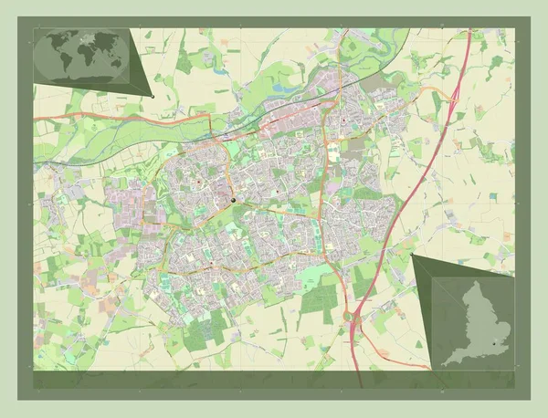 Harlow Distrito Metropolitano Inglaterra Gran Bretaña Open Street Map Ubicaciones —  Fotos de Stock
