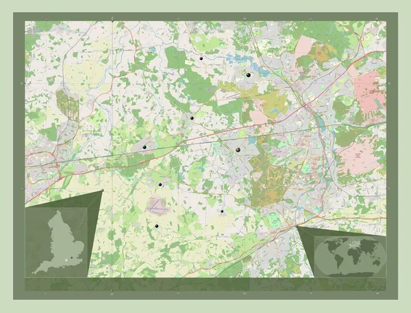 Hart Distretto Non Metropolitano Dell Inghilterra Gran Bretagna Mappa Stradale — Foto Stock