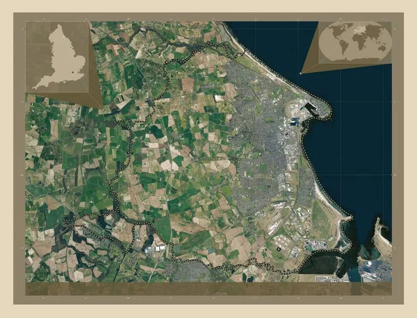 Хартлпул Унитарный Орган Англии Великобритании Спутниковая Карта Высокого Разрешения Места — стоковое фото