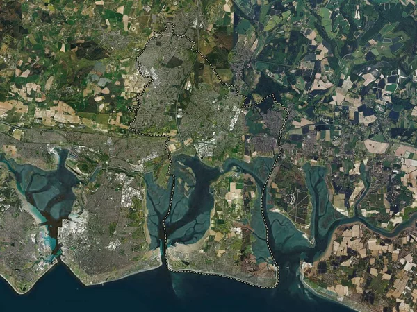 Havant Icke Storstadsdelen England Storbritannien Högupplöst Satellitkarta — Stockfoto