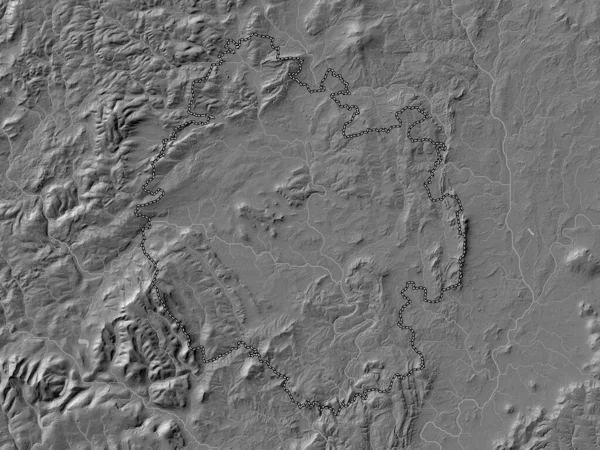 Херефордшир Унитарная Власть Англии Великобритании Карта Высот Билевеля Озерами Реками — стоковое фото