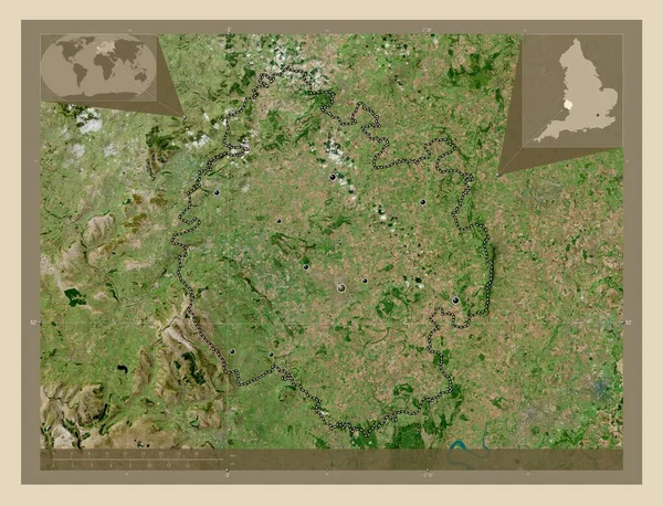 Herefordshire Jednolity Autorytet Anglii Wielka Brytania Mapa Satelity Wysokiej Rozdzielczości — Zdjęcie stockowe
