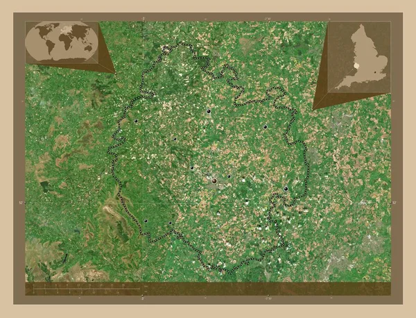 Herefordshire Ενιαία Αρχή Της Αγγλίας Μεγάλη Βρετανία Δορυφορικός Χάρτης Χαμηλής — Φωτογραφία Αρχείου