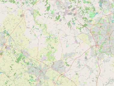 Hinckley ve Bosworth, İngiltere 'nin metropolitan olmayan bölgesi - Büyük Britanya. Açık Sokak Haritası