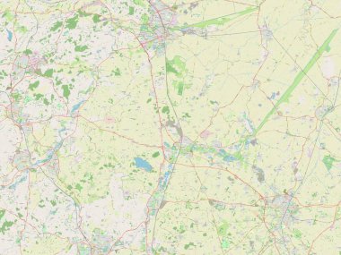Huntingdonshire, İngiltere 'nin metropolitan olmayan bölgesi, Büyük Britanya. Açık Sokak Haritası