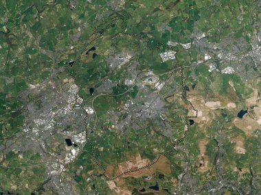 Hyndburn, İngiltere 'nin metropolitan olmayan bölgesi - Büyük Britanya. Yüksek çözünürlüklü uydu haritası