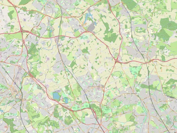 Hertsmere Distretto Non Metropolitano Dell Inghilterra Gran Bretagna Mappa Stradale — Foto Stock