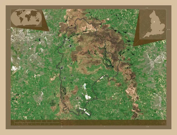 High Peak Niemetropolitalny Dystrykt Anglii Wielka Brytania Niska Rozdzielczość Satelity — Zdjęcie stockowe
