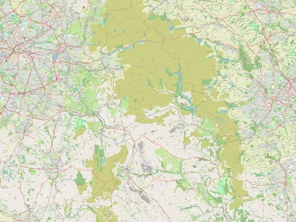 High Peak Niemetropolitalny Dystrykt Anglii Wielka Brytania Otwarta Mapa Ulic — Zdjęcie stockowe