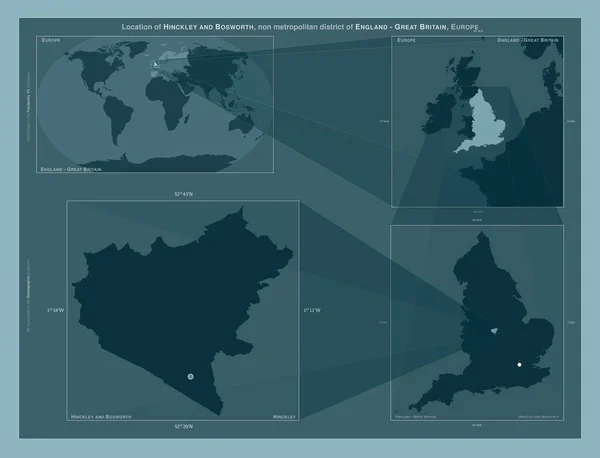 Хинкли Босворт Неметаморфозный Район Англии Великобритания Диаграмма Показывающая Расположение Региона — стоковое фото