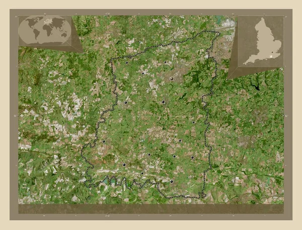 Horsham Nicht Großraum England Großbritannien Hochauflösende Satellitenkarte Standorte Der Wichtigsten — Stockfoto