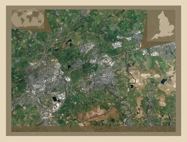 Hyndburn Niet Grootstedelijk District Van Engeland Groot Brittannië Satellietkaart Met — Stockfoto