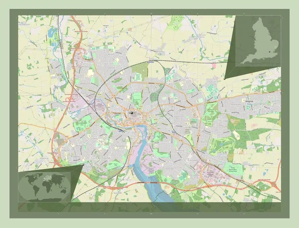Ipswich Distretto Non Metropolitano Dell Inghilterra Gran Bretagna Mappa Stradale — Foto Stock