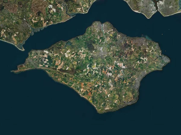 Isle Wight Unitary Authority England Great Britain High Resolution Satellite — Stock Photo, Image