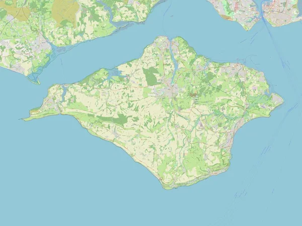 Isola Wight Autorità Unitaria Dell Inghilterra Gran Bretagna Mappa Stradale — Foto Stock