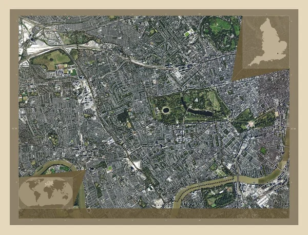 Royal Borough Kensington Chelsea London Borough England Großbritannien Hochauflösende Satellitenkarte — Stockfoto