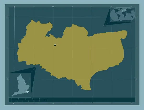 Kent Condado Administrativo Inglaterra Grã Bretanha Forma Cor Sólida Mapa — Fotografia de Stock