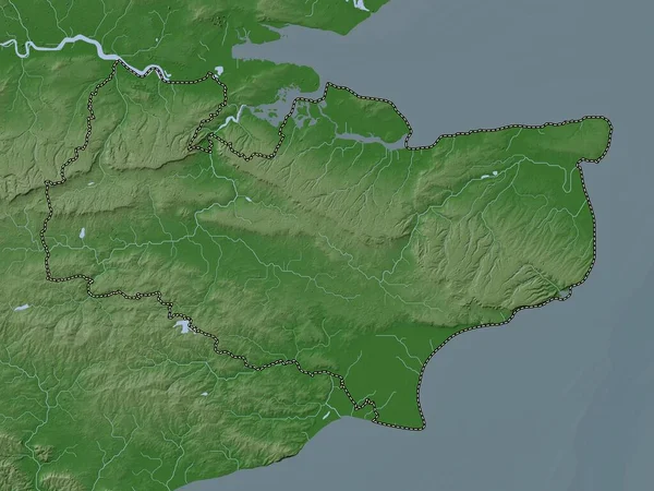 Kent Condado Administrativo Inglaterra Grã Bretanha Mapa Elevação Colorido Estilo — Fotografia de Stock